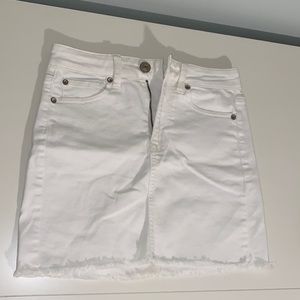 american eagle white denim mini skirt